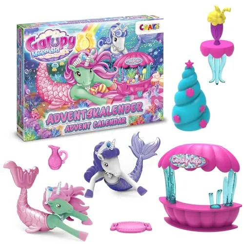 GALUPY MERMAID Adventskalender - Fantasievoller Türchen-Adventskalender mit 24 tollen Überraschungen, perfekt für Kinder und ideal für die Weihnachtszeit.