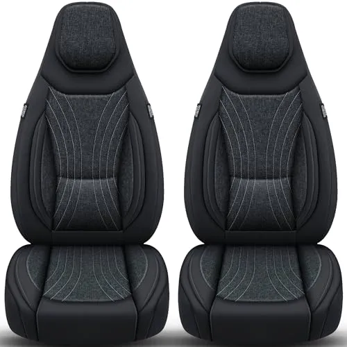 BREMER SITZBEZÜGE für Opel Adam (2013-2019) - Schwarz/Anthrazit - Hochwertige Autositzbezüge, passend für Opel Adam, aus atmungsaktivem Leinenstoff und Polyester. Schützen Sie Ihre Sitze vor Abnutzung und genießen Sie Komfort, auch bei Sitzheizungen.