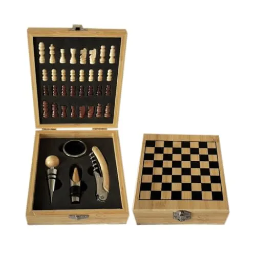 ZBPASL Korkenzieher Weinöffner Set,Weinzubehör Geschenkset,Wein Sommelier Sets mit Korkenzieher Flaschenöffner,Wein Vakuumverschluss,Weinbelüfter Ausgießer,Geschenk von Weinliebhabern (Wood 0C)