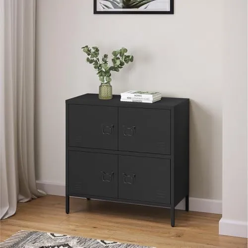 skølm Metallkommode Zandor, stilvolles Sideboard aus Stahl in schwarz von skølm