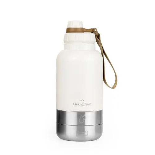GrandTies Isolierte Hundewasserflasche mit 2 Hundenäpfen