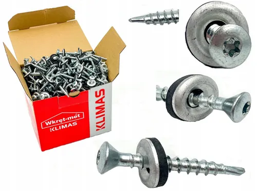 Klimas Spenglerschraube WDD Trapezblechschrauben 4,8x35mm - 250 St. Weiß - Verzinkte Bohrschrauben für Trapezbleche, robust und ideal für den professionellen Einsatz, sorgen für sicheren Halt und Langlebigkeit.