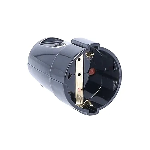 as-Schwabe 45012 Schutzkontakt-Kupplung, schwarz - PVC-Kupplung in elegantem Schwarz, ideal für sichere Verbindungen in Haushalt und Gewerbe.
