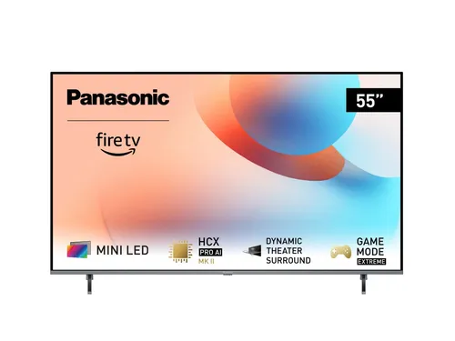 Panasonic TV-55W95AEG - 55 Zoll Mini LED 4K TV, beeindruckende Bildqualität mit Dolby Atmos und Fire TV für maximales Entertainment