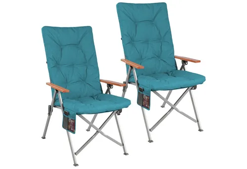 HOMECALL Campingstuhl Faltbar Hochlehner – Luxus Klappstuhl mit 4,5cm Dicke - Faltbarer Hochlehner mit 4-fach verstellbarer Rückenlehne und extra dickem Polster für höchsten Sitzkomfort. Ideal für Garten, Balkon oder Camping. Leicht transportierbar und schnell auf- und abgebaut. Robust bis 150kg.
