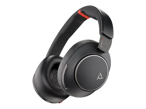 HP POLY Voyager Surround 85 UC USB-C-Headset - Kabelloses Headset mit USB-C/A-Adapter und Ladestation, bietet klaren Klang für Anrufe und Musik, ideal für ortsunabhängiges Arbeiten.