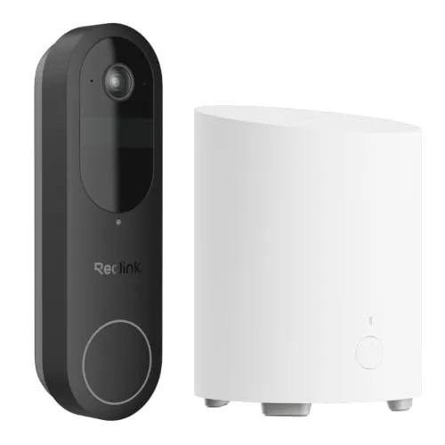 Reolink Akku Türklingel mit Kamera, 2K 4MP, 1:1 Ansicht, mit Home Hub Mini | Kabelloses Doorbell, 2,4&5GHz Wi-Fi, Lokalspeicher & KI-Erkennung ohne Monatsgeb, Rich-Notification, Videoanruf