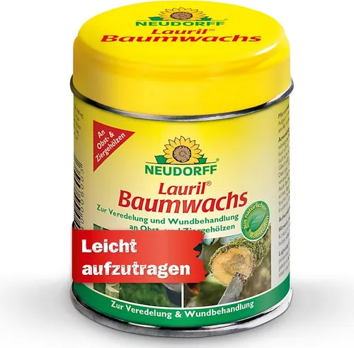 Neudorff Baumwachs Lauril 125 g - Elastischer Schutz für Bäume - Pflanzenschutzmittel für die Wundbehandlung an Bäumen. Fördert die Heilung und schützt vor Austrocknung mit natürlichen Inhaltsstoffen.