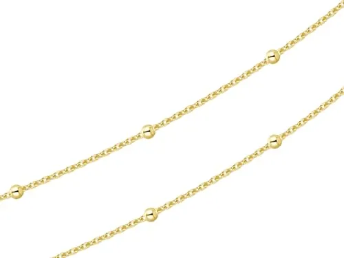 Silberketten Store DEIN SCHMUCK ONLINE SHOP Edle Erbskette Breite 1mm mit Kugeln | aus echt 333 Gold | hochglanzpoliert | mit Federringverschluß