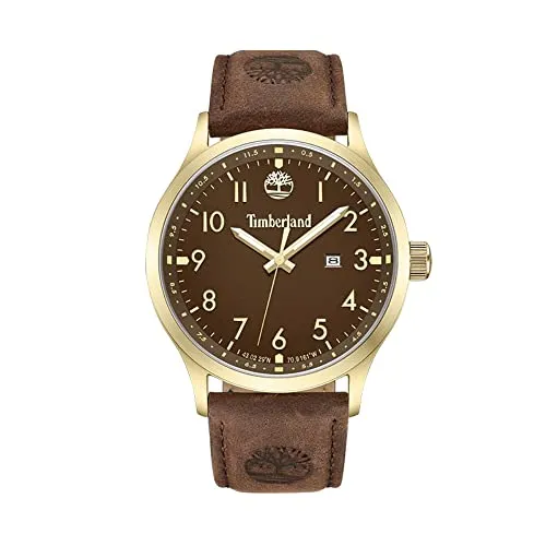 Timberland Trumbull Herren Armbanduhr - Armbanduhr für Herren mit Edelstahl- und Lederband, 45mm Durchmesser, kratzfest und wasserdicht bis 50m – ideal für stilbewusste Männer.