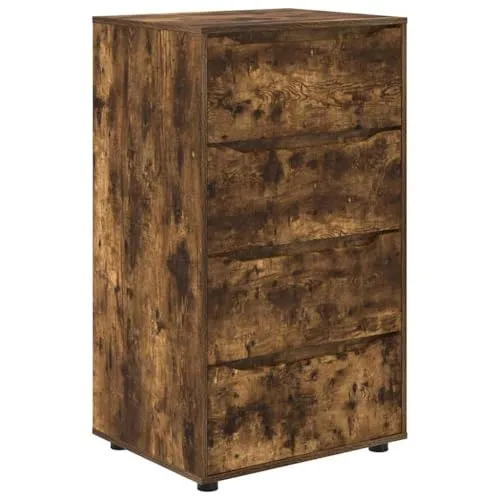 vidaXL Stauraumschränke 2 pcs Geräucherte Eiche 60 x 48 x 105 cm, Schlafzimmer-Speicherschrank, rechteckiger minimalistischer Schrank, höhenverstellbares Design, langlebig, reichlich Schubladen