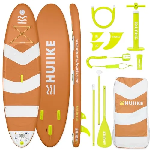 HUIIKE Stand Up Paddling Board mit Zubehör, Paddel, Finnen, Pumpe. Paddle Sup Board Aufblasbar Hohe Stabilität und Widerstandsfähigkeit. 305 x 84 x 15 cm, Belastbar bis 130 kg
