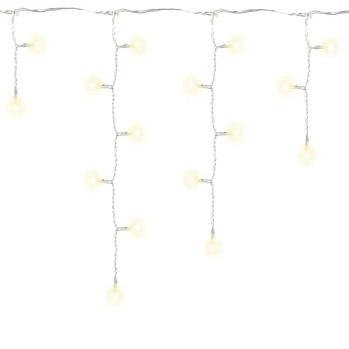 Nipach GmbH 72 LED warm weiß Eisregen Eiszapfen Kette Lichterkette Trafo transparentes Kabel Außen Weihnachtsdeko Partylichter Weihnachtsbeleuchtung