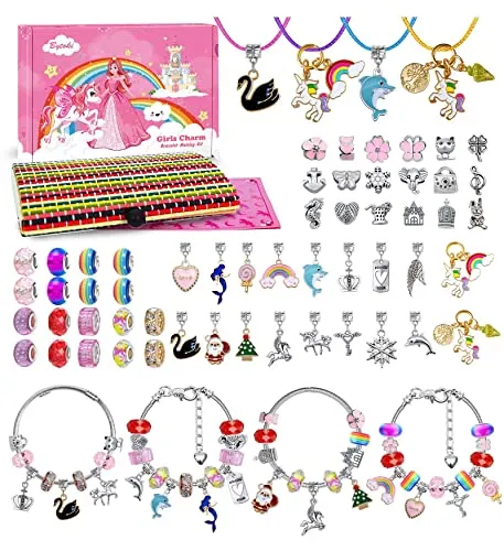 Spielzeug für Mädchen Kinder Geschenke 8-12 Jahre, Spielzeug für Mädchen Kinder Charme Armband Kit Handwerk für Kinder 6-8 Teenager Mädchen Geschenke 6 7 8 9 10 11 Jahre alt Schmuck Basteln Mädchen