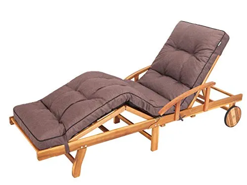 Bjird Liegenauflage für Gartenliege Hugo - Bequeme Polsterauflage für Sonnenliegen, gesteppt und in elegantem Braun, perfekt für entspannte Stunden im Garten.