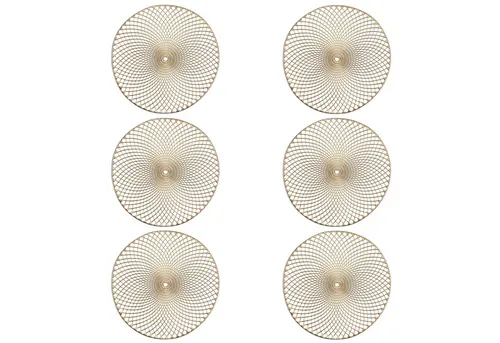 Basera® Platzset 6er-Platzset Ornament Kunststoff rund in gold von Basera