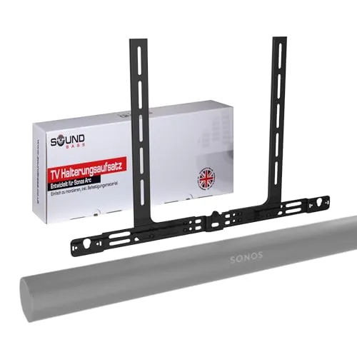 Soundbass Arc TV-Halterung, Schwarz, kompatibel mit Sonos Arc und Arc Ultra Montagehalterung für Fernseher, Hardware-Kit enthalten, Arc Soundbar, entworfen in Großbritannien