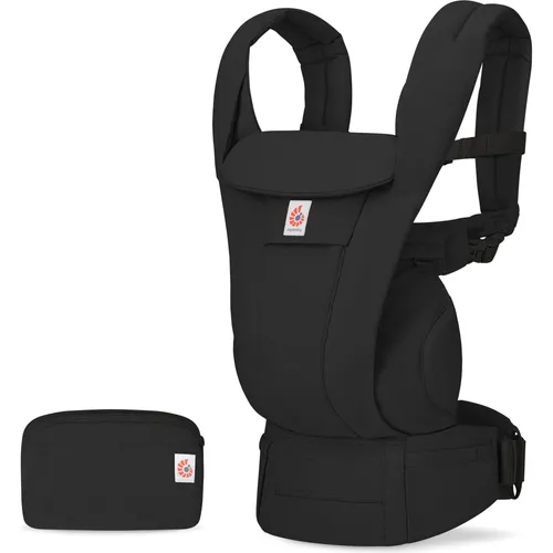 Ergobaby Omni Deluxe All-in-One Babytrage – Ergonomische 4-Positionen-Trage für Neugeborene bis 20kg, Onyx Black - Die ergonomische Babytrage bietet 4 Tragepositionen für höchsten Komfort. Aus 100% Baumwolle gefertigt, sorgt sie für sanften Tragekomfort und hat durchdachte Verstaumöglichkeiten für mehr Bequemlichkeit im Alltag.