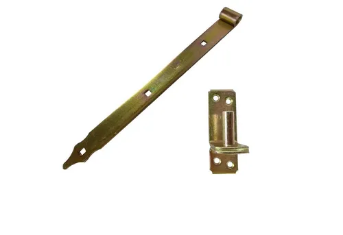 BooGardi Ladenband Scharnierband (1 St., gelb verzinkt 300x35x4mm mit Kloben), Tor Tür Fenster Scharnier Türband Torband Beschlag