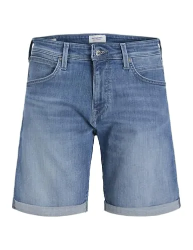 JACK&JONES Herren Jjirick Jjfox 310 Sn Shorts, Blue Denim - Herren-Shorts von JACK&JONES, aus weichem Denim für hohen Tragekomfort und lässigen Look im Sommer.