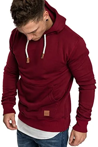 REPUBLIX Herren Basic Kapuzenpullover Sweatjacke Pullover Hoodie Sweatshirt R-0054 Bordeaux M