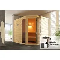 Weka Sauna CUBILIS 7,5 kW OS mit Glastür - Saunen, Dampfbäder & Infrarot-Wärmekabinen – Hochwertige Sauna mit 7,5 kW Leistung und eleganter Glastür für ein modernes Ambiente.