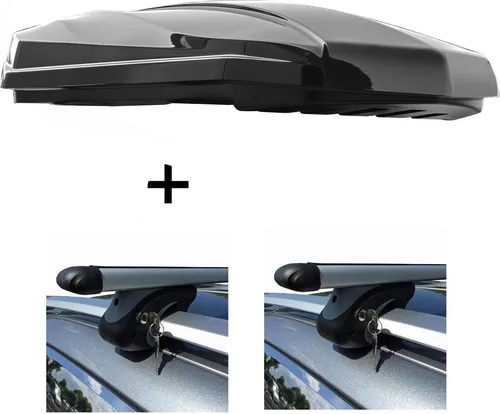 DACHBOX STRIKE440L mit Dachträger XL 135 für Mitsubishi Pajero Pinin