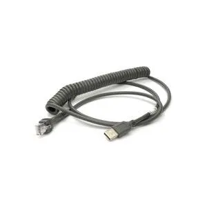 ZEBRA U12-C09ZAR Barcodescanner Kabel - Sonstige Elektroinstallationsartikel mit 2,7 m langem gedrehten USB-Kabel, ideal für eine zuverlässige Verbindung mit verschiedenen Zebra Barcodescannern.