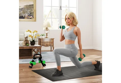 SPORTNOW Hanteln Set mit Klappbarem Hantelständer – 6 Kurzhanteln - Vielseitiges Hantelset mit 2 x 1kg, 2 x 2kg und 2 x 3kg Hanteln. Ideal für Zuhause, um Ihre Fitnessziele zu erreichen. Inklusive Hantelständer, der sich flexibel anpasst und Platz spart.