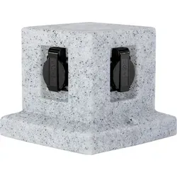 Grafner Gartensteckdose Steinoptik mit 4 Steckdosen