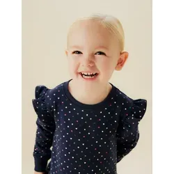 Name It Minikleid NMFOEANA LS SWE DRESS BRU PB - Druckkleid mit Allover-Print, aus geschmeidigem Jerseystoff für optimalen Tragekomfort – perfekt für Spielplatzabenteuer und Besuche bei Oma.