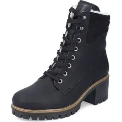Rieker Damen Schnürstiefeletten Y8610 – Komfortable Halbstiefel für die Übergangszeit - Wanderschuhe mit Kunstleder-Obermaterial, ideal für Spaziergänge. Der bequeme Blockabsatz und der Reißverschluss sorgen für einfachen Einstieg und hohen Tragekomfort.
