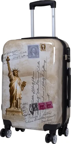 Hartschale Handgepäck Koffer klein Trolley New York Vintage