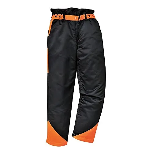 Portwest Schnittschutzhose Oak CH11 XXL - Bundhose in schwarz, geprüft nach EN 381-5 Klasse 1, 9 Lagen Schnittschutzgewebe, atmungsaktiv und wasserabweisend, ideal für Sicherheit bei der Arbeit.