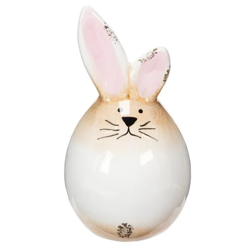 Keramikfigur Osterhase als Ei für Frühlings- und Osterdekoration