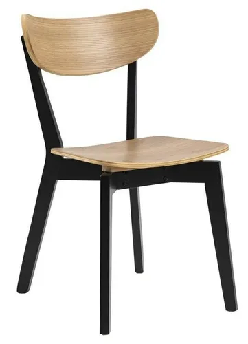 AC Design Furniture Roxanne Esszimmerstühle 2er Set - Esszimmerstühle in Eicheoptik und Schwarz, mit solidem Eiche-Gestell für hohe Stabilität und einfach zu montieren.