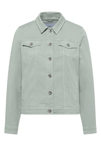 Cecil Damen Jeansjacke mit Brusttaschen - Stilvolle Jeansjacke mit Hemdkragen und praktischen Brusttaschen. Ideal für lässige Looks und vielseitig kombinierbar für jeden Anlass.
