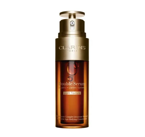 Clarins Double Serum Light Texture 50ml - Anti-Aging Intensivserum - Sonstige Gesichtspflegeartikel mit festigender Wirkung, optimiert für neue Ausstrahlung und einen gleichmäßigeren Teint. Reduziert Fältchen und verfeinert Poren.