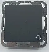 Schutzkontaktsteckdose Typ F 16 Ampere 250 Volt mit Klappdeckel und erhöhtem Berührungsschutz anthrazit, Retail