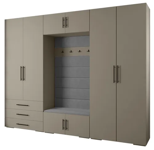 ABIKS MÖBEL Kompaktgarderobe INOVA 3 SATZ 14 – Elegantes Möbelset - Die Kompaktgarderobe INOVA 3 SATZ 14 bietet viel Stauraum und besticht durch ihr modernes Design. Ideal für jeden Raum, sorgt sie für Ordnung und Stil. Robuste Materialien garantieren Langlebigkeit und einfache Montage.
