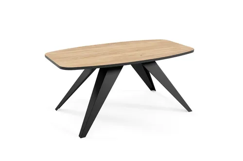 Feldmann-Wohnen Ovaler Couchtisch aus Eiche - Modernes Design 120x60 cm - Eleganter Couchtisch mit ovaler Tischplatte aus Eiche und pulverbeschichtetem Metallgestell. Ideal für jedes Wohnzimmer, vielseitig kombinierbar und in verschiedenen Farben erhältlich.