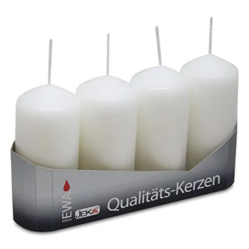 OLShop AG 3er Pack Stumpenkerzen weiß, ca. 40 x 90 mm (3 x 4 Stück) Kerze Kaminkerze Laternenkerze Dekoration