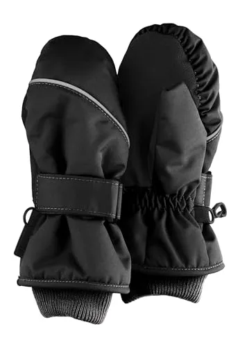 Sterntaler Rips Fäustling mit Daumen, wasserabweisend, mit elastischem Bündchen (Bio) und Klettverschluss - Unisex Accessoires für Babys & Kleinkinder - warm und funktional - dunkelgrau, Gr. 4