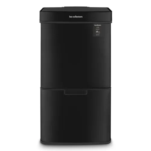 Sensormülleimer 69L N°1015, 3 Fächer, Schwarz - Haushaltszubehör mit 4 Fächern für einfache Mülltrennung, automatischem Deckel und elegantem Design aus rostfreiem Stahl – ideal für moderne Küchen.