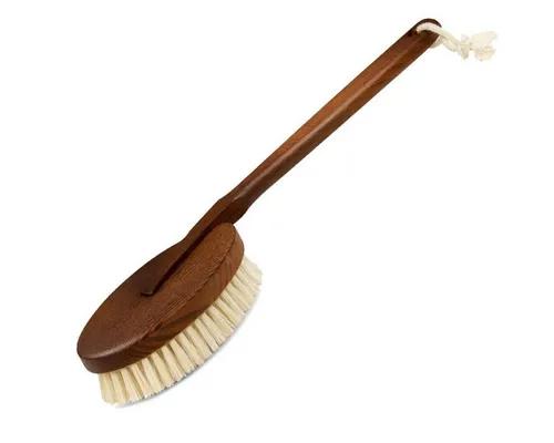 Bürstenhaus Redecker Wellness-Pflegeset Badebürste aus Thermoholz (45cm) - Hochwertige Badebürste aus nachhaltigem Thermoholz, ideal für die tägliche Körperpflege. Ergonomisches Design für ein angenehmes Gefühl und optimale Handhabung.