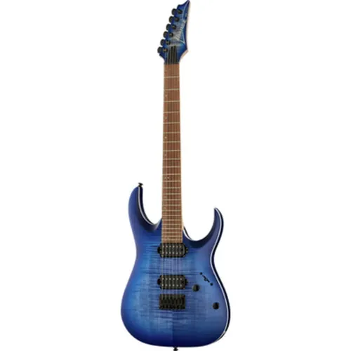 Ibanez RGA42FM-BLF Blue Lagoon Burst - Elektrische Gitarre der RGA Serie mit Flamed Maple Decke und Mahagoni Korpus, ausgestattet mit kraftvollen Quantum Pickups für einen dynamischen Sound.
