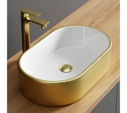 Planetmöbel Aufsatzwaschbecken 55cm - Hochwertiges Keramik Waschbecken - Elegantes 55 cm Aufsatzwaschbecken aus pflegeleichtem Keramik, kratzfest und hitzebeständig. Ideal für jedes Badezimmer, einfache Montage und langlebiger Glanz.