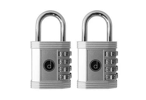 HAC24 Vorhängeschloss Vorhangschloss Zahlenschloss Wetterfest Schloss Bügelschloss, (2-tlg), 4-Stellig Zahlencode