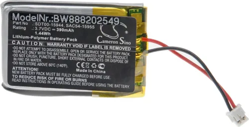 vhbw Akku kompatibel mit SportDog Wetlandhunter 1825 Hundehalsband Hunde-Trainer (390 mAh, 3,7 V, Li-Polymer)