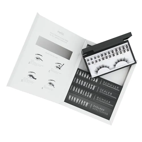 Nanolash DIY HARMONY Starter Kit - Make Up - Erziele in nur 10 Minuten atemberaubende Wimpern zu Hause mit diesem umfassenden Set, das 36 Wimpernsemente und hochwertige Accessoires für ein perfektes Wimpernstyling enthält.